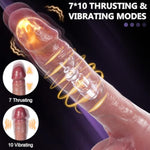 Thrusting Dildo Vibrator Sex Toys - 8.5 Inch Realistic Dildos With 7 Thrusting & 10 Vibrating & Heating Modes, Remote Control Strong Suction Cup For G Spot & Anal Stimulator, Adult Sex Toys For Women