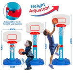 Basketball Hoop Indoor Outdoor Toys For Toddlers 1-3, Kids Basketball Hoop With 3 Balls, Adjustable Mini Basketball Goal, Birthday Sports Toys Gift For Baby Boys Girls Age 1 And Up - Blue