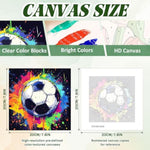 Football Paint by Numbers Kit for Kids with Frame and Easel 8x8 inches