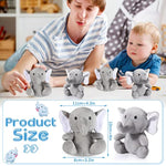 12 Pcs Operated Christmas Toy Mini Elephant Stuffed Animals 4 Inches Small Cute Soft Forest Plush Elephant Toys For Girls Boys Birthday Baby Shower Decorations Party Supplies(Gray)