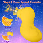 Clitoral Suction Vibrator Adult Toy Mini Yellow Duck With 7 Vibration And Suction Modes, Ipx7 Waterproof Usb Portable Silent Nipple Clitoral Stimulator Sex Toy For Beginner Women And Couples