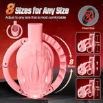 Male Chastity Cage Pink, Large Lightweight Chastity Device With Adjustable 8 Sizes And Invisible Lock, Man Penis Exercise Bondage Gear & Accessories For Men Female Adult Sex Toy