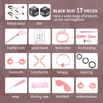 Bdsm Bondage Restraints Kit, 17Pcs Upgrade Leather Couples Sex Toys With Storage Bag, Body-Safe Sexual Pleasure Tools For Women And Men
