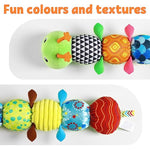 Baby Toys Musical Caterpillar,Infant Stuffed Animal Toy With Crinkle And Rattles,Soft Sensory Toys With Textures For Tummy Time Newborn Boys Girls 0 3 6 12 Months(Green)