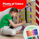Gingerbread House Craft Kit for Kids with 24 Crayons, Life-Size Coloring Playhouse
