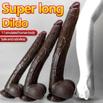 16.5" Brown Silicone Realistic Dildos, Extra Long Huge Dildo With Suction Cups For Prostate Stimulation Anal Plug, Soft Lifelike Fake Penis Big G-Spot Dildo Adult Sex Toys For Women Men (L)