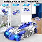 Wall Climbing Remote Control Car, 360° Rotating Dual Mode Rc Stunt Car, Toys For 3 Year And Up Old Boy, Rechargeable Toy Car With Headlight, Christmas Birthday Gifts-Blue