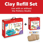Pottery Studio Refill Kit with 2 lb Air-Dry Clay, 6 Paints & Paintbrush