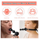 Bdsm Ball Gag Sex Play, Bondage Gags & Muzzle With Beads, Silicone Mouth Gag With Removable Leather Straps, Sex Gag Face Dildo Kinkly Sex Toys For Women Men Couples