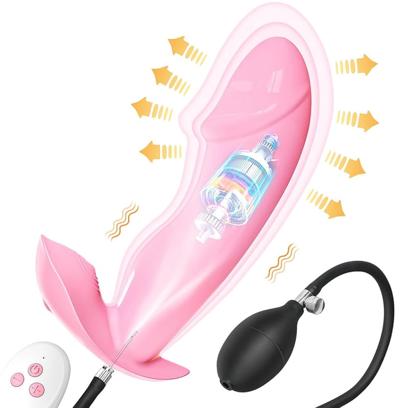 Inflatable Butt Plug Anal Vibrator Silicone Prostate Massager G-Spot Stimulation Expand Anal Training Vibrating Sex Toys With 10 Modes Remote Control For Men Women Couple