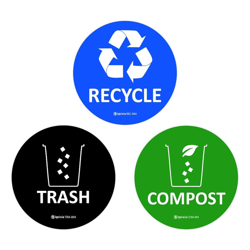 Trash Recycle Compost Stickers To Organize Trash- Premium Vinyl Sticker For Tras