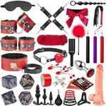 Sex Toys Bdsm Restraints Dildo, 36Pcs Kit Bondage Gear And Accessories For Adult Women And Couples (Red)