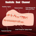 1.2 Pound Dual Channel Realistic Textured Male Masturbator for Men, 3D Pocket Pussy with TPE Material