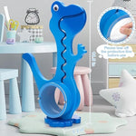 Wooden Dinosaur Piggy Bank For Boys Kids Girls Big Clear Animal Belly Coin Bank Toddler Real Money Toy?Dino-Blue?