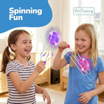 Retro Light Up Gyro Wheels Set For Kids- Includes 3, 8.5 Inch Rail Twisters, Mesmerizing Spinning And Lighting Effects Design- Top Fun Gift For Boys And Girls