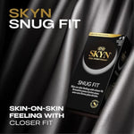 Snug Fit Condoms - 12 Count - Lubricated Latex-Free Condoms, Skin-On-Skin Feeling With Closer Fit