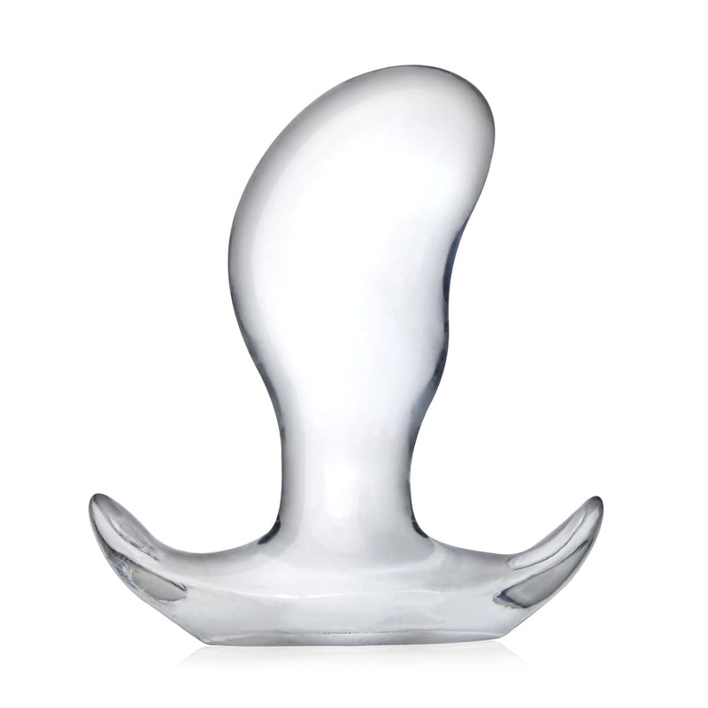 Soft Anal Plugs With Safety Base, Transparent Flexible Butt Plug Prostate Massage G-Spot Stimulation Trainer With Round Unique Top Design Sex Toys For Beginners Advanced Users Masturbation(M)