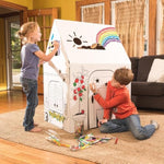 Easy Playhouse Cardboard Clubhouse for Kids - Art and Craft Fort, 34" X 27" X 48"
