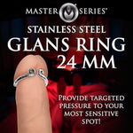 Kingpin Stainless Steel Glans Ring 24Mm For Beginners, Men & Couples. Stainless Steel And Open Ring. Targeted Pressure, Shared Sensation. 1 Piece, Silver.