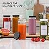 [ 8 Pack ] Glass Juicing Bottles with 2 Straws & 2 Lids w Hole- 16 OZ Travel Drinking Jars, Water Cups with Black Airtight Lids, Reusable Tall Mason Jar for Juice, Bubble Tea, Smoothie, Tea, Kombucha