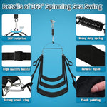 Sex Swing Enhanced 360° Spinning Sex Toys For Couples, Door Sex Swing Bdsm Toys For Adults With Sturdy Curved Premium Painted Stand, Comfortable Widened Thick Seat Sex Sling For Couples