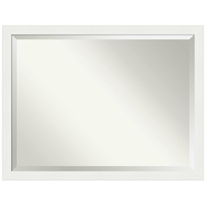 Beveled Bathroom Mirror (33.5 X 43.5 In.), Vanity White Narrow Frame - Wall Mi