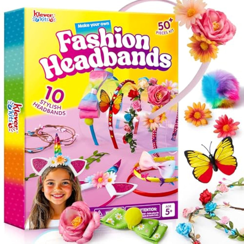 DIY Headband Making Kit for Girls and Kids, Ages 5-12, Hair Accessories Crafts, Birthday Gifts