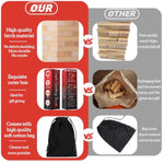 54 Pcs Wooden Tumbling Tower Drinking Game, Block Stacking Game For Couples, Adult Date Night Blocks Best Gift For Couples- Ages 21+