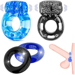 Vibrating Cock Ring Penis Ring Vibrator Clitoral Stimulator Penis Erect Erection Enhance Sex Product Adult Male Sex Toy For Longer Harder Stronger (Blue)