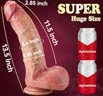 13.5 Inch Realistic Huge Big Dildo Sex Toy for Women Men Gay, 2.9" Wide Extra Giant Thick Dildo with Suction Cup, XXL Long Soft Dual Density Curved Silicone Dildos for Advanced Adult Sex Toys