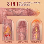 Thrusting Dildo Vibrator For Women - 9 Inch Realistic Suction Cup Dildos, Rapid Thrusting Dildo With 3 Thrust Speeds & 5 Vibration Modes, Silicone Dildo With Remote Control For Men, Adult Sex Toys