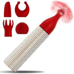 Bullet Vibrator Lipstick Clitoral Vibrator - Clit Nipple Testis Stimulator With 5 Heads, Mini G Spot Silicone Massager With 10 Vibration Modes, Waterproof Adult Sex Toy For Women Couples