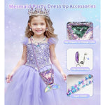 Mermaid Gift Set For Girls 4 5 6 7 8 9 10 Years Old, Mermaid Toys For Little Girls Age 4-6 6-8 8-10 Birthday Gifts With Light Up Star Pillow, Jewelry, Diary, Accessories, Princess Toys