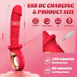 Thrusting Dildo Vibrator Women Sex Toys - G Spot Vibrator with 10 Thrusting & 10 Vibration Modes Clitoral Anal Stimulator, Rose Adult Sex Toys for Couples