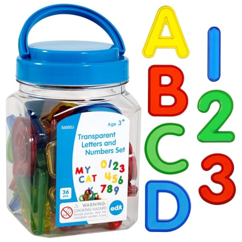 Transparent Letters And Numbers Mini Jar Colorful, Plastic Letters And Numb