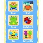 Wooden Puzzles Toddler Toys Gifts For 1 2 3 Year Old Boys Girls, Animal Jigsaw Puzzles Montessori Toys, Learning Educational Christmas Birthday Gifts For Girls Boys Ages 1-3