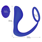 Penis Ring Silicone Cockrings With Anal Plug Prostage Massager Dual Stimulation Adult Men Masturbation Sex Toys (Deep Blue)