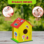107 Pcs Wooden Birdhouse Craft Kit with Mini Houses, Watercolor Pens & Supplies