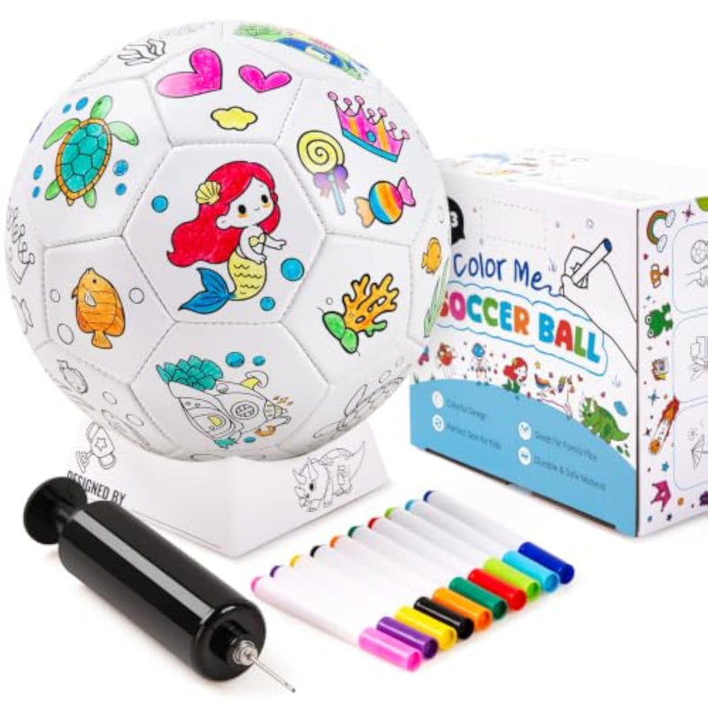 Color Your Own Soccer Ball, Mermaid Art Craft Kit, Girls Boys Gifts