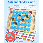 Memory Matching Game, Wooden Board Travel Toy With Memory Cards, Essential Activity For Road Trip Airplane/Car/Camping, Fine Motor Educational Gift Toy For 3 4 5 Year Old Kids
