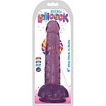Grape Ice 8 Inch Slim Stick Dildo with Balls
