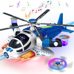 Helicopter Toy For Toddlers With Lights And Sounds, 360°Freedom And Operated Automatic Bump Autism Sensory Light Up Toys Airplane For Toddler Boy Toys 3 4 5 Year Old Up Boy Girl Birthday (Blue)