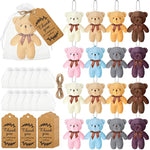 40 Sets 4.7 Inch Mini Stuffed Plush Bears Bulk Small Christmas Stuffed Animals Soft Valentines Bear Tiny Keychain Hanging Ornaments For Diy Crafts Xmas Party Favors Gifts(Retro Colors)