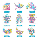 Pastel Magnetic Tiles Set - 40-Piece Stem Building Blocks For Kids Ages 3-8, Creative & Educational Toy Gift For Girls - Starter Set