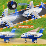 Airplane Toys For Toddlers 2-4 - Boy Toy Car Race Tracks For Kids Ages 3-5 With 8 Small Car Toys, Toddlers Educational Toy, Birthday Gifts For Boys 3-5