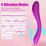 Purple Waterproof 7.2 Inches Battery Operated Vibrator with LED Display and 9 Modes for Intense Clitoral Stimulation