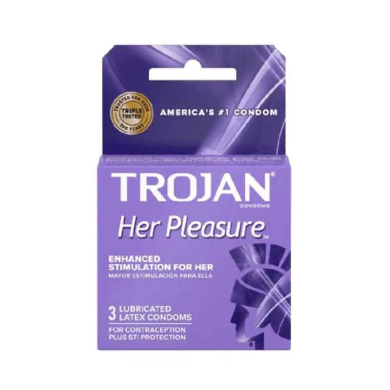 Her Pleasure Sensations Lubricated Condom, 3 Count