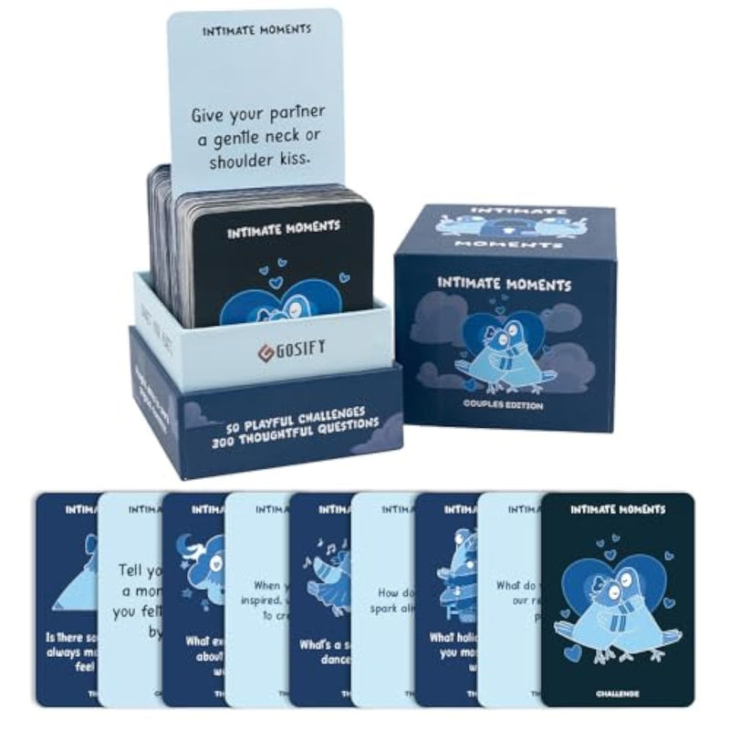 Intimate Moments Conversation Starter Game - 300 Questions & 50 Challenges - Perfect For Couples Games For Adults, Date Night Ideas, Gifts, Anniversaries - Prompts For Deeper Connection