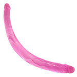 16.54 Inch Double Headed Dildo Lesbian Long Thin Dildo, Adult Sex Toy Jelly Curved Dildo Two Head Large Dildo, Couples Long Realistic Dildo Lifelike Anal Dildo For Women, Pink