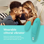 Moxie Wearable Lay On Panty Vibrator | Remote & App Control Vibrating Sex Toy For Couples | Clitoral Stimulator With 10 Intensity Levels | Adult Sexual Pleasure Tools | Waterproof | Aqua